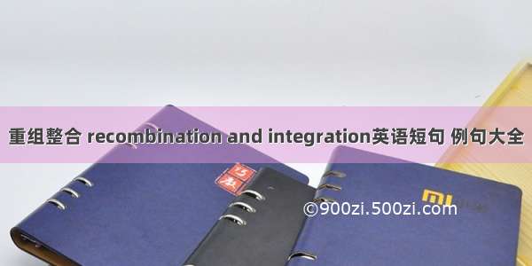 重组整合 recombination and integration英语短句 例句大全