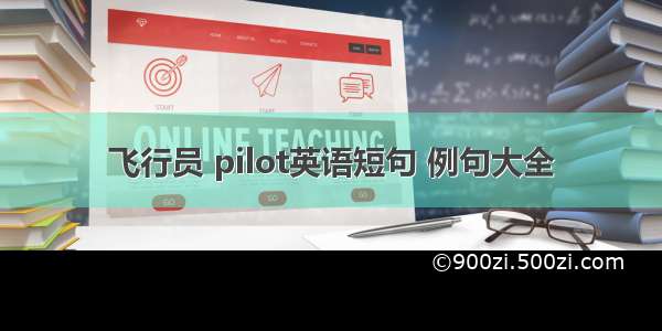 飞行员 pilot英语短句 例句大全