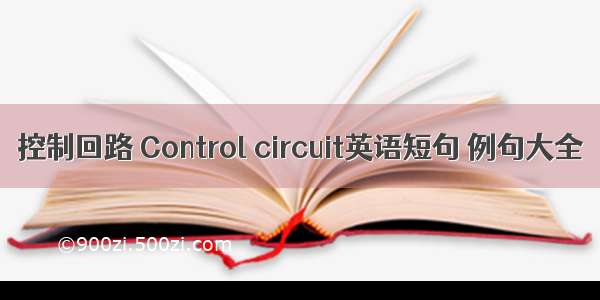 控制回路 Control circuit英语短句 例句大全