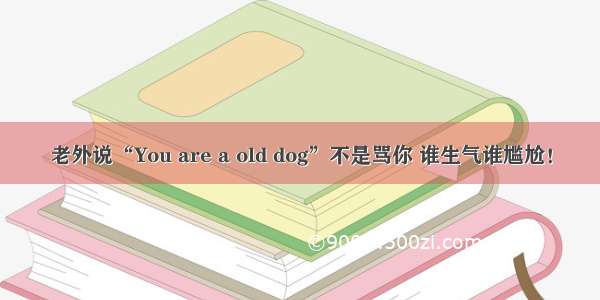 老外说“You are a old dog”不是骂你 谁生气谁尴尬！