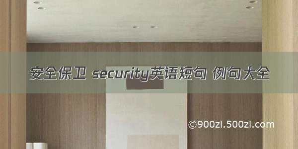 安全保卫 security英语短句 例句大全