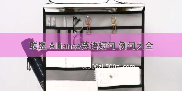 联盟 Alliance英语短句 例句大全