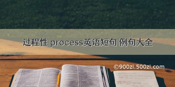 过程性 process英语短句 例句大全