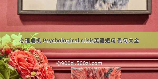 心理危机 Psychological crisis英语短句 例句大全