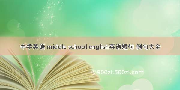 中学英语 middle school english英语短句 例句大全