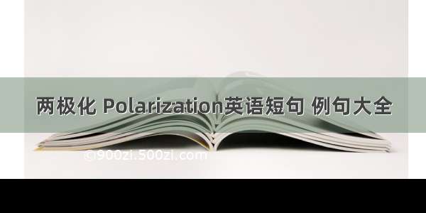 两极化 Polarization英语短句 例句大全