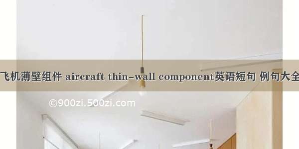 飞机薄壁组件 aircraft thin-wall component英语短句 例句大全