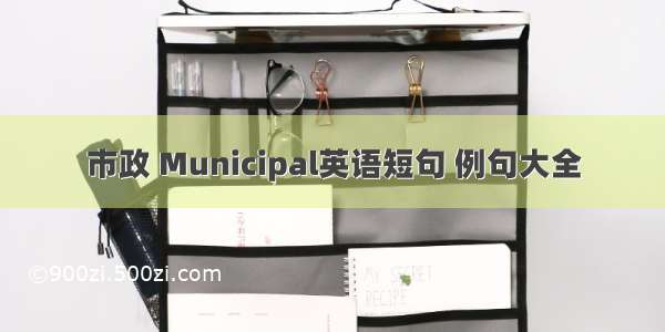 市政 Municipal英语短句 例句大全