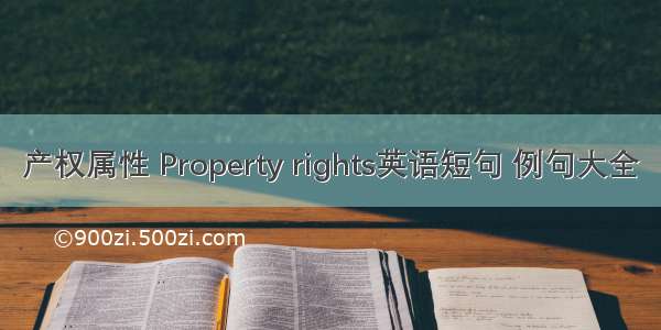 产权属性 Property rights英语短句 例句大全