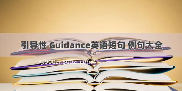 引导性 Guidance英语短句 例句大全