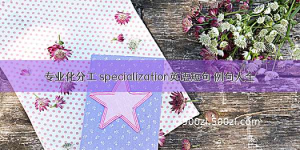 专业化分工 specialization英语短句 例句大全