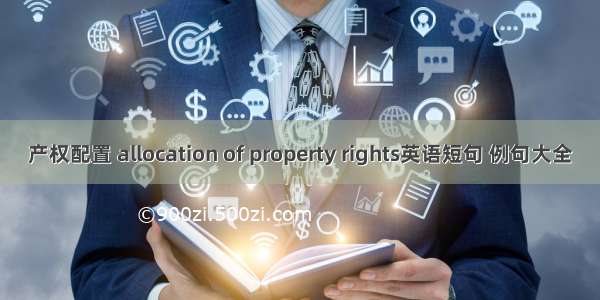 产权配置 allocation of property rights英语短句 例句大全