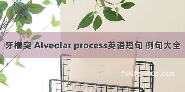 牙槽突 Alveolar process英语短句 例句大全