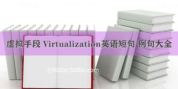 虚拟手段 Virtualization英语短句 例句大全