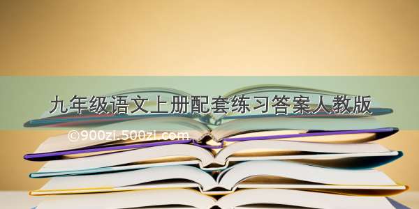 九年级语文上册配套练习答案人教版