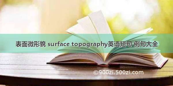 表面微形貌 surface topography英语短句 例句大全