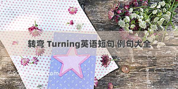 转弯 Turning英语短句 例句大全