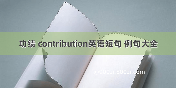 功绩 contribution英语短句 例句大全