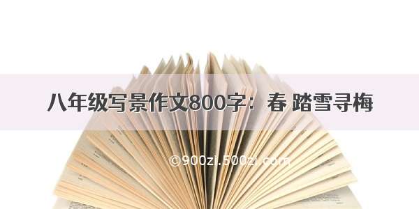 八年级写景作文800字：春 踏雪寻梅