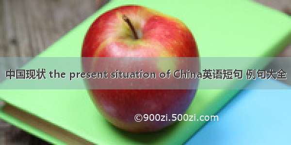 中国现状 the present situation of China英语短句 例句大全