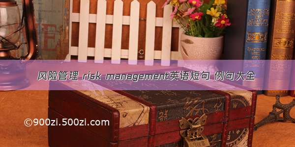 风险管理 risk management英语短句 例句大全