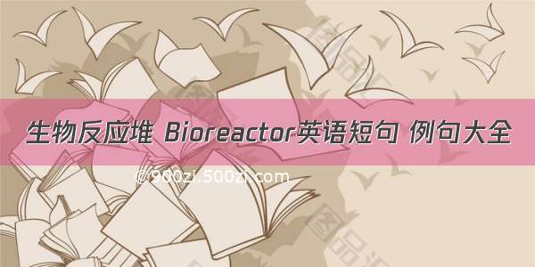 生物反应堆 Bioreactor英语短句 例句大全
