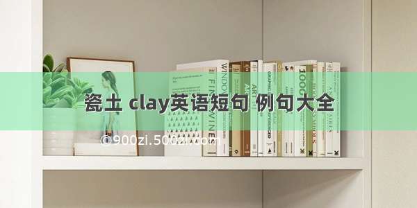 瓷土 clay英语短句 例句大全