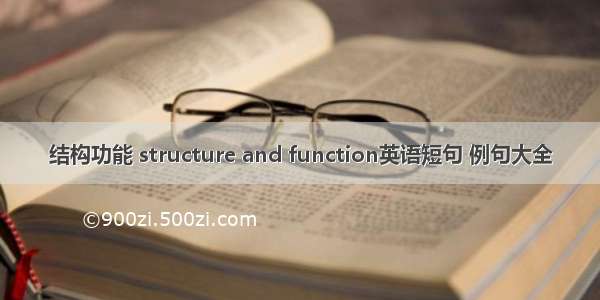 结构功能 structure and function英语短句 例句大全