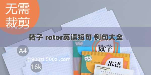 转子 rotor英语短句 例句大全