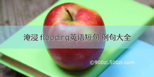 淹浸 flooding英语短句 例句大全