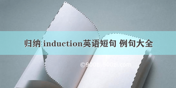 归纳 induction英语短句 例句大全