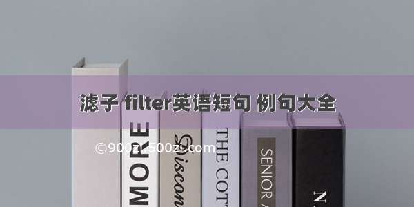 滤子 filter英语短句 例句大全