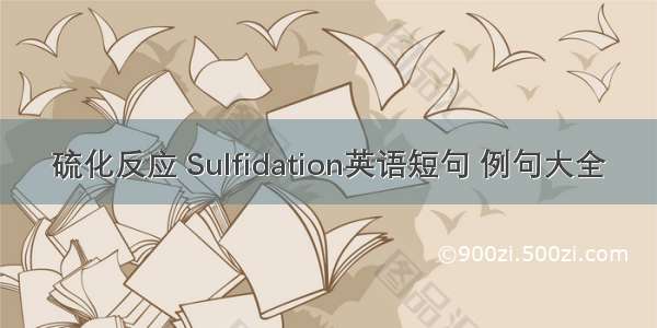 硫化反应 Sulfidation英语短句 例句大全