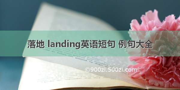 落地 landing英语短句 例句大全