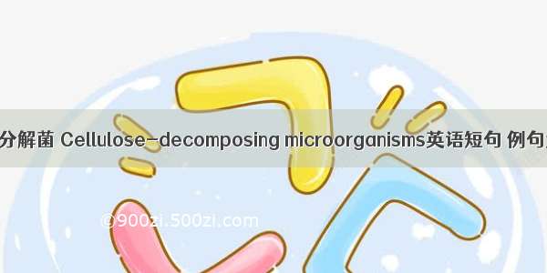 纤维素分解菌 Cellulose-decomposing microorganisms英语短句 例句大全