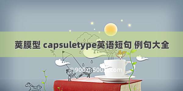 荚膜型 capsuletype英语短句 例句大全