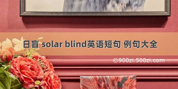 日盲 solar blind英语短句 例句大全