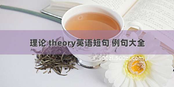 理论 theory英语短句 例句大全