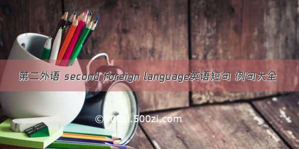 第二外语 second foreign language英语短句 例句大全