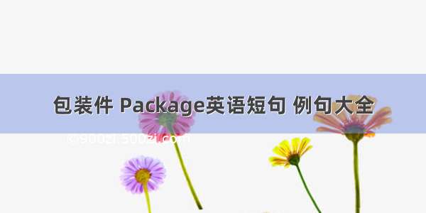 包装件 Package英语短句 例句大全