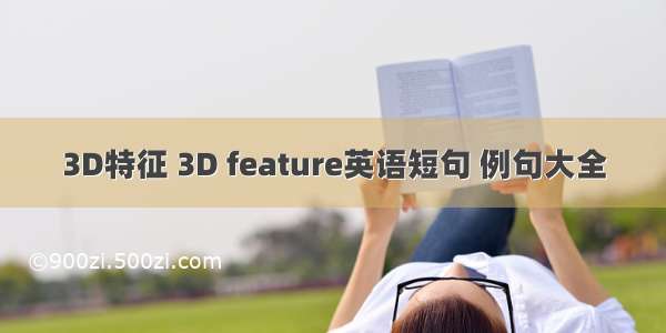 3D特征 3D feature英语短句 例句大全