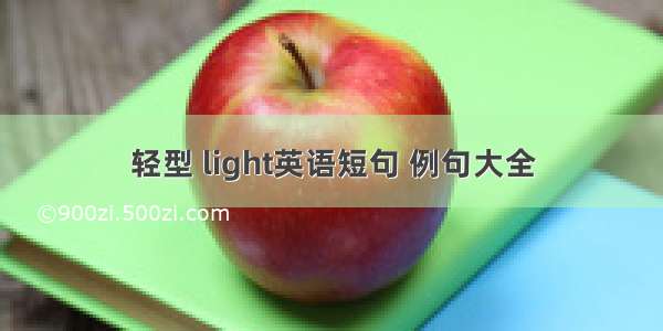 轻型 light英语短句 例句大全