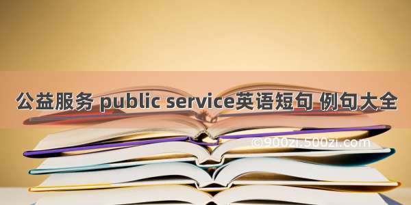 公益服务 public service英语短句 例句大全