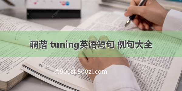 调谐 tuning英语短句 例句大全