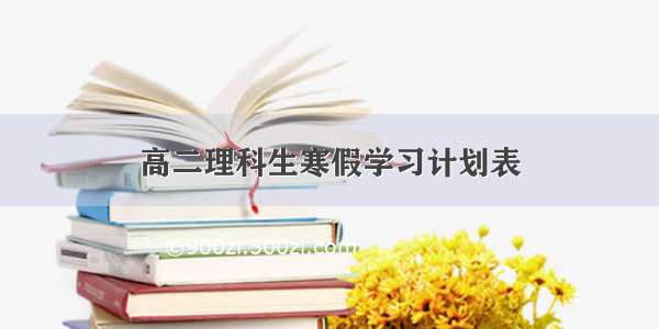 高二理科生寒假学习计划表