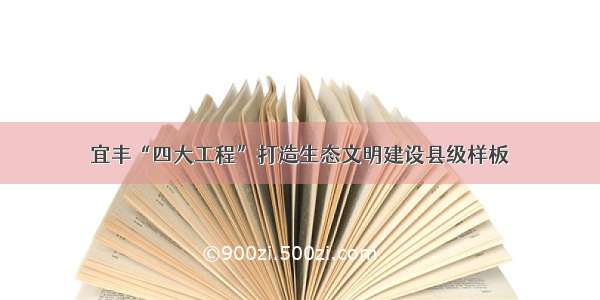 宜丰“四大工程”打造生态文明建设县级样板