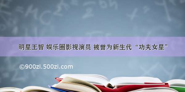 明星王智 娱乐圈影视演员 被誉为新生代“功夫女星”