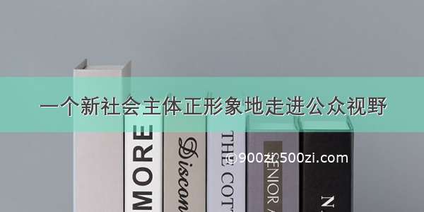 一个新社会主体正形象地走进公众视野