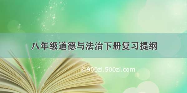 八年级道德与法治下册复习提纲