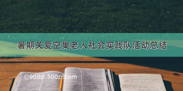 暑期关爱空巢老人社会实践队活动总结